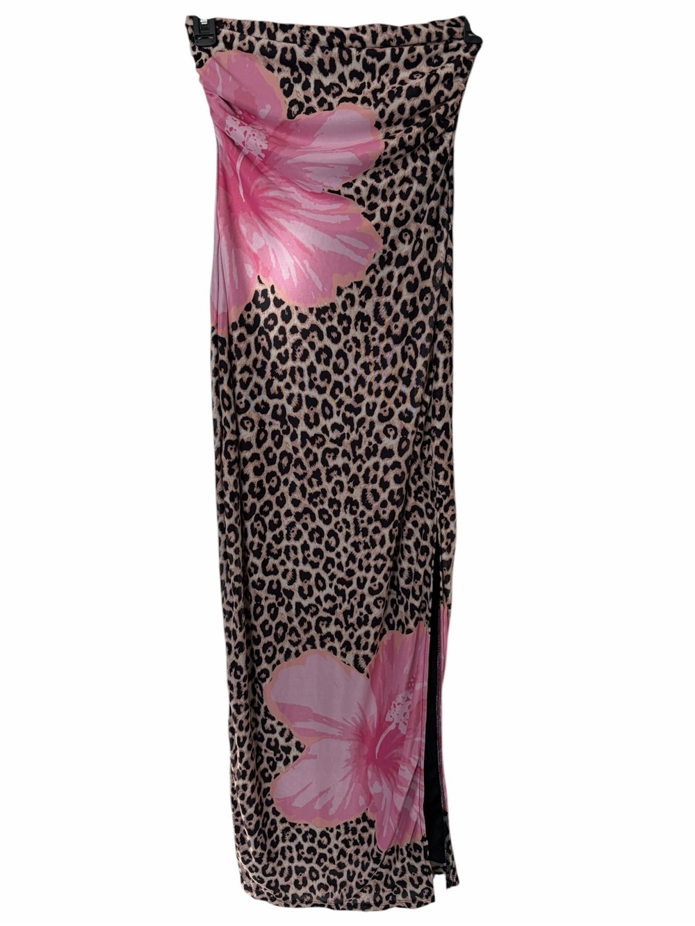 Forever 21 Pink Floral over Leopard Print Maxi Skirt - Picture 2 of 6